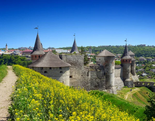 Burg Kamjanez Podilsky Zeitigen Frühling Ukraine — Stockfoto