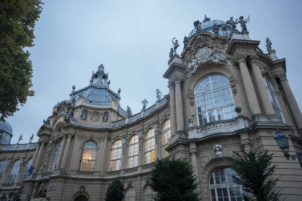 Budapest Hongrie Septembre 2019 Château Vajdahuhyad Dans Soirée — Photo
