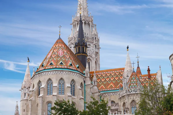 Pyhän Matiaksen Kirkko Kalastajien Bastionissa Budapestissa Unkarissa — kuvapankkivalokuva