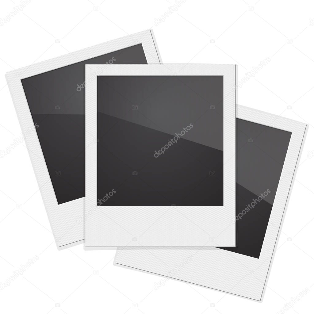 Retro Photo Frame Polaroid On White Background. Vector illustration