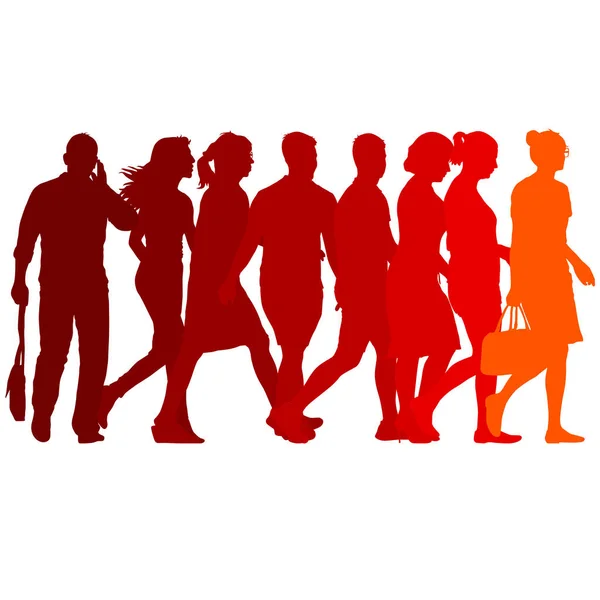 Set silhouettes rouges de bel homme et femme sur fond blanc. Illustration vectorielle — Image vectorielle