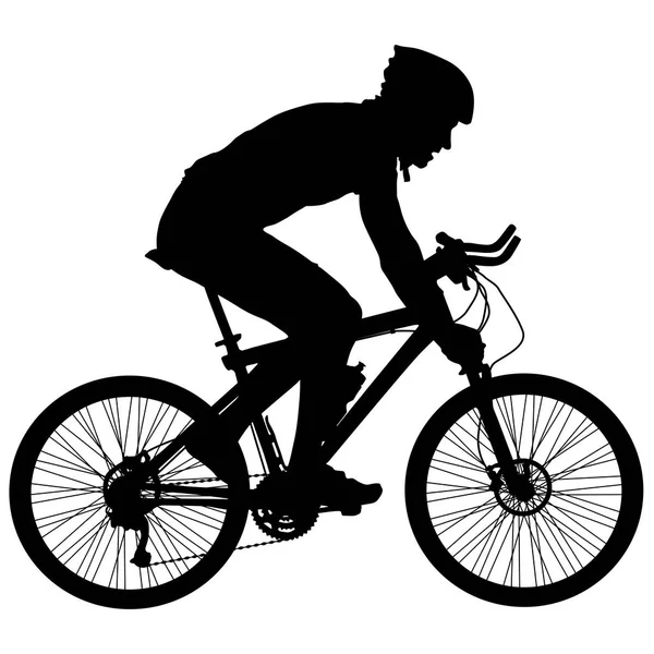 Silhouette di un ciclista maschio. illustrazione vettoriale — Vettoriale Stock