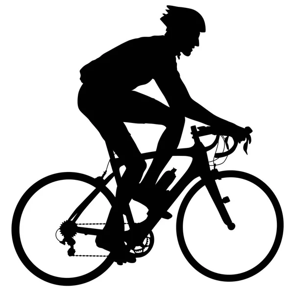 Silhouette of a cyclist male. vector illustration — Stock Vector