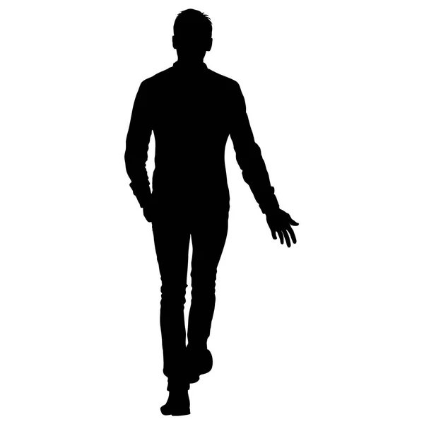 Schwarze Silhouetten Mann auf weißem Hintergrund. Vektorillustration — Stockvektor
