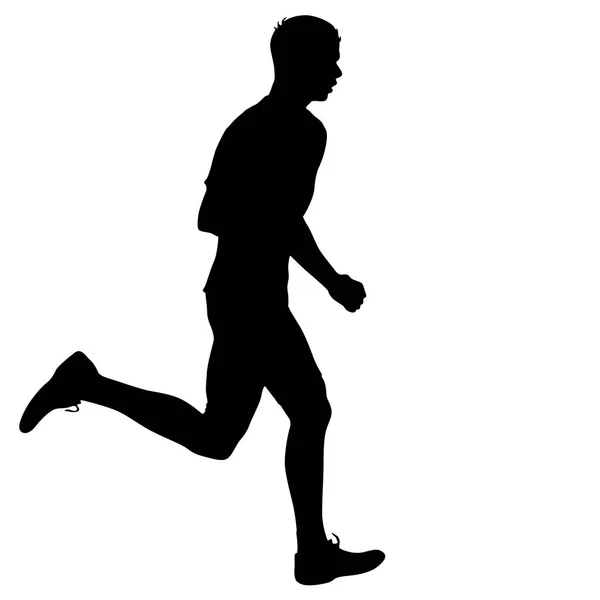 Des silhouettes. Coureurs au sprint, les gars. illustration vectorielle — Image vectorielle