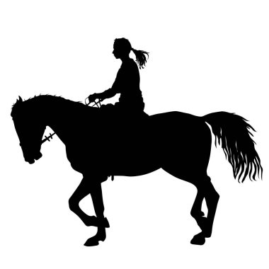 At ve jokeyin vektör silueti