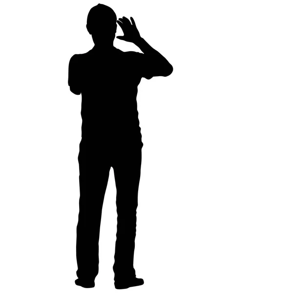 Black silhouettes man on white background. Vector illustration — Stock Vector