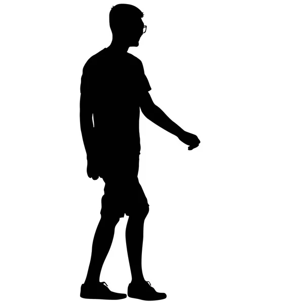 Black silhouettes man on white background. Vector illustration — Stock Vector
