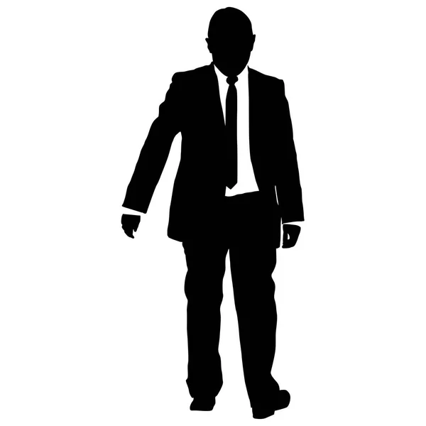 Homme d'affaires Silhouette en costume avec cravate sur fond blanc. Illustration vectorielle — Image vectorielle