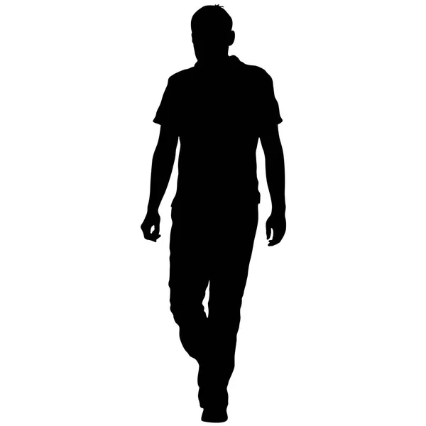 Schwarze Silhouetten Mann auf weißem Hintergrund. Vektorillustration — Stockvektor