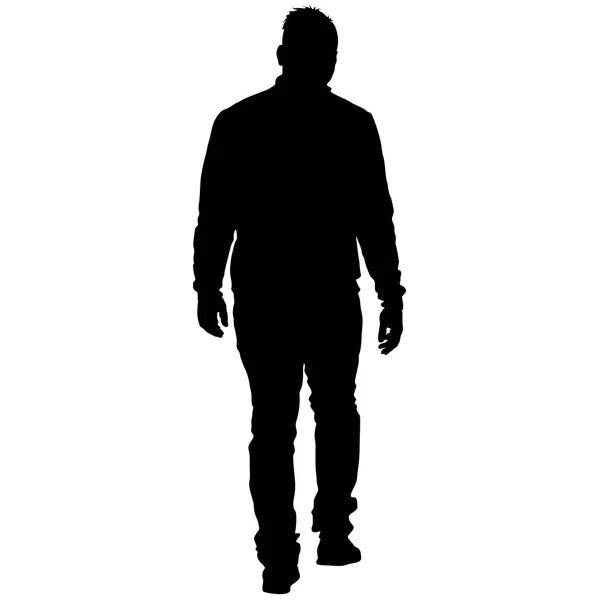 Silhouettes noires homme sur fond blanc. Illustration vectorielle — Image vectorielle