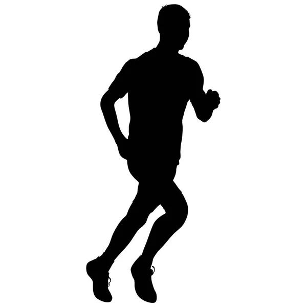 Siluetler. Koşucular koşuyor, beyler. vektör illüstrasyonu — Stok Vektör