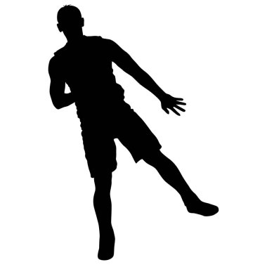 Beyaz arka planda dans eden siyah siluetler. Vektör illüstrasyonu