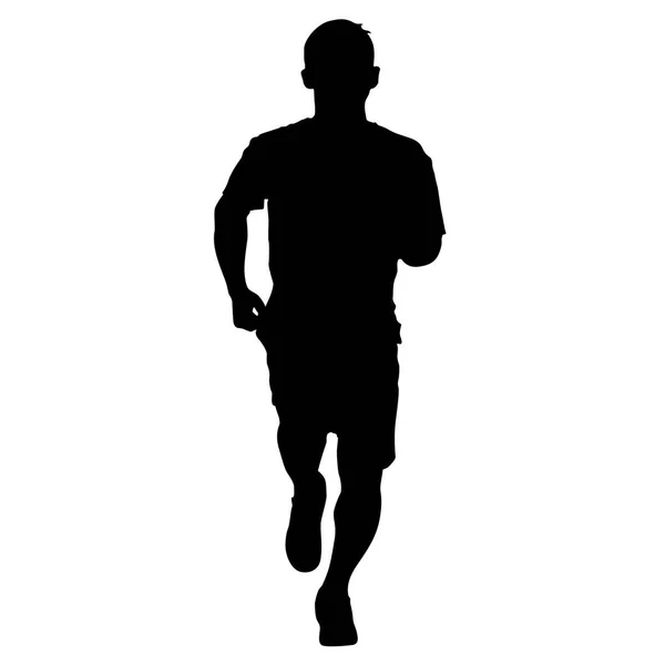 Silhouettes. Runners on sprint, men. vector illustration — Stock Vector