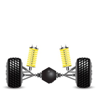 Rear suspension of the car springs and differential clipart