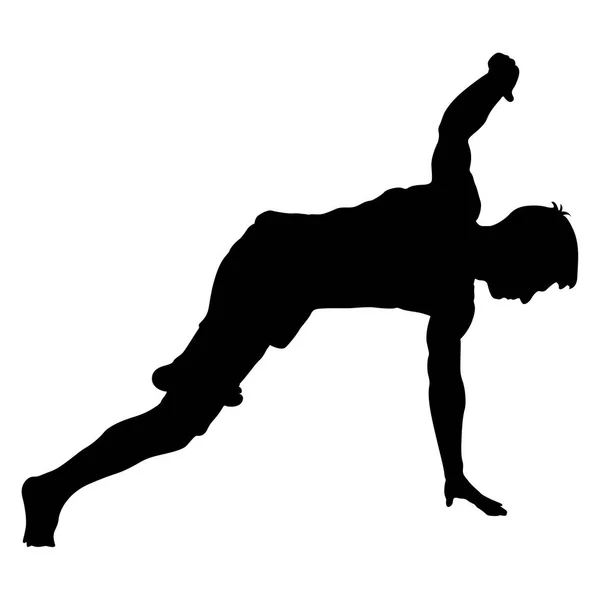 Černá siluety breakdancer na bílém pozadí — Stockový vektor