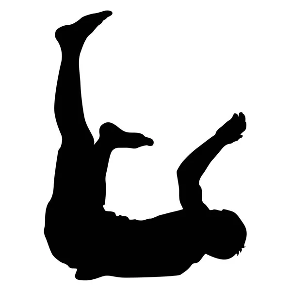 Child silhouette doing cartwheels — Stock Vector © roxanabalint #118189236