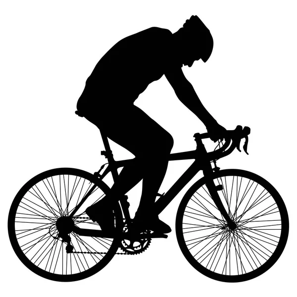 Silhouette of a cyclist male. vector illustration — Stock Vector
