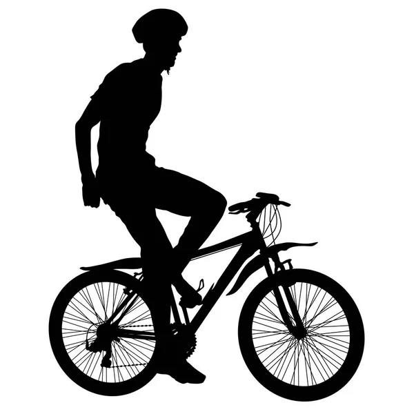 Silhouette of a cyclist male. vector illustration — Stock Vector