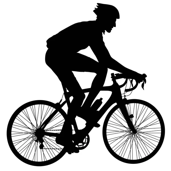 Silhouette of a cyclist male. vector illustration — Stock Vector