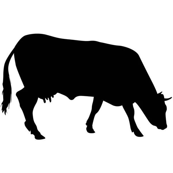 Silhueta preta de vaca dinheiro no fundo branco —  Vetores de Stock