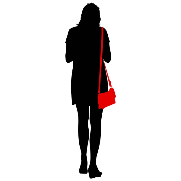 Μαύρες σιλουέτες όμορφης γυναίκας σε λευκό φόντο. Εικονογράφηση διανύσματος — Διανυσματικό Αρχείο