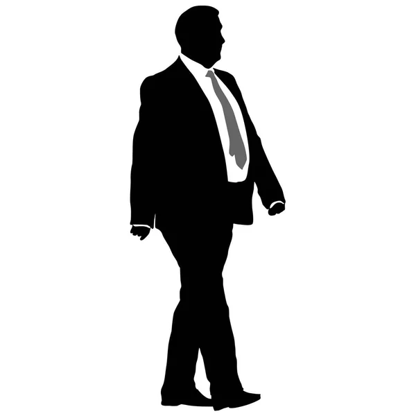 白い背景の上のネクタイとスーツのシルエット実業家男。ベクトル図 — ストックベクタ