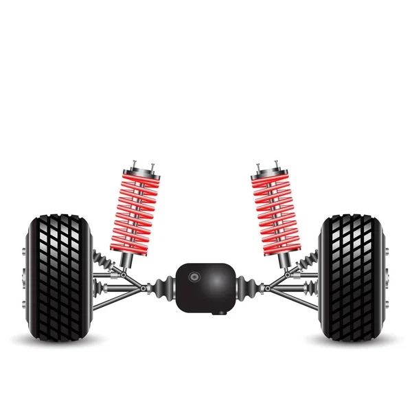Suspension arrière des ressorts et différentiel de voiture — Image vectorielle