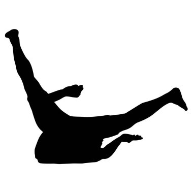 Siyah Siluetler beyaz arka planda break dansçı