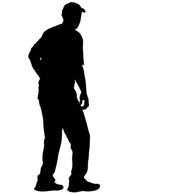 Beyaz arka plan üzerinde duran insanlar silüeti