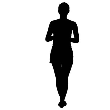 Beyaz arka plan üzerinde duran insanlar silüeti