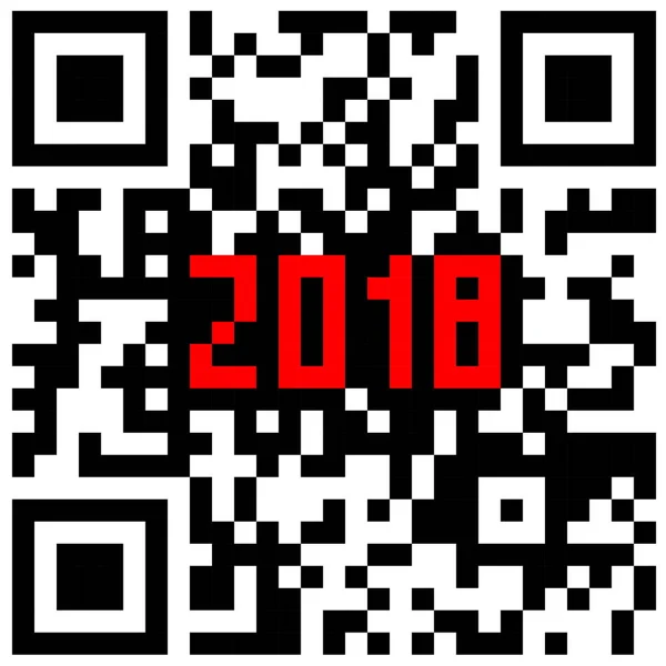 Tecnologie moderne 2018 scritte all'interno di un codice QR — Vettoriale Stock