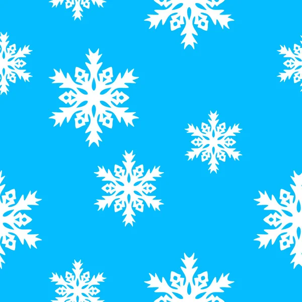 Patrón sin costuras con copos de nieve. Fondo para el envoltorio de regalo. Tejido decorativo. Diseño de fondo de pantalla — Archivo Imágenes Vectoriales
