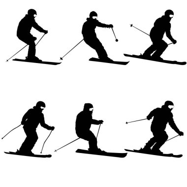 Yamaç spor siluet hız ayarlama dağ kayakçı