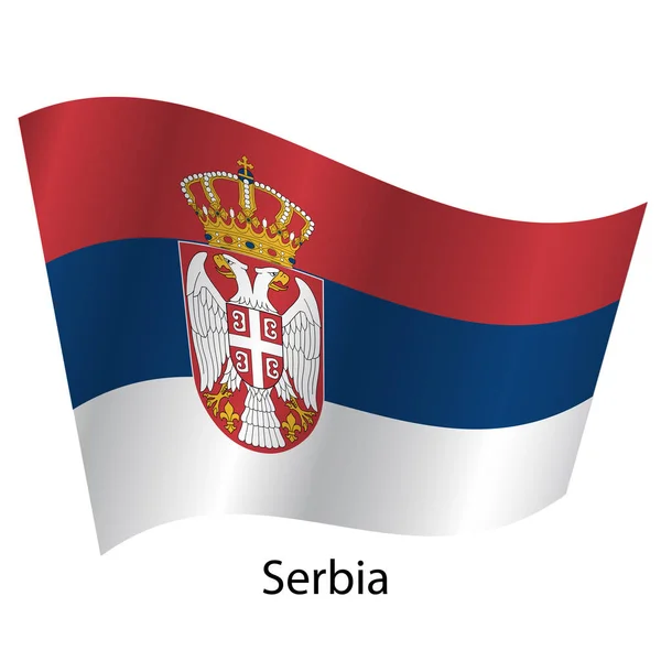 Bandeira do país Sérvia sobre fundo branco. Cores exatas —  Vetores de Stock