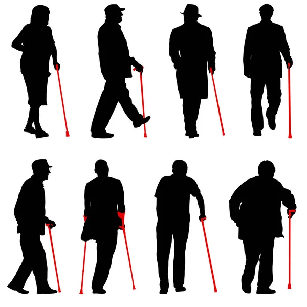 Nastavit silueta zdravotně postižených osob na bílém pozadí — Stockový vektor