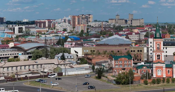 Timelapse of the city Barnaul view of the city and church, Altai, Russia — Φωτογραφία Αρχείου