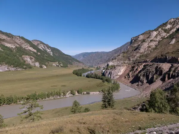 Golven Nevel Schuim Rivier Katun Altai Bergen Siberië Rusland — Stockfoto