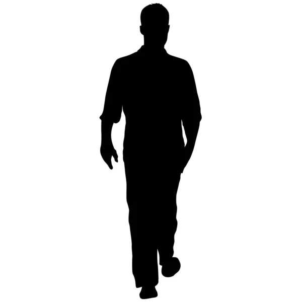 Σιλουέτα Ενός Ανθρώπου Που Περπατάει Λευκό Φόντο — Διανυσματικό Αρχείο