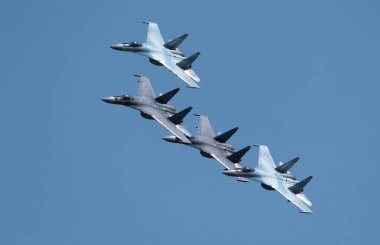 Moscow Russia Zhukovsky Airfield 31 August 2019: Aerobatic teams 