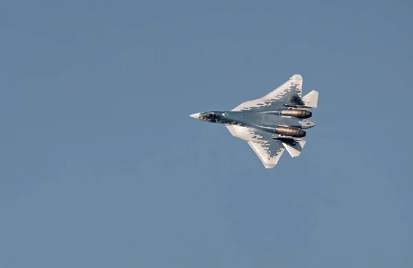 Mosca Russia Zhukovsky Airfield Agosto 2019 Dimostrazione Dell Ultimo Caccia — Foto Stock