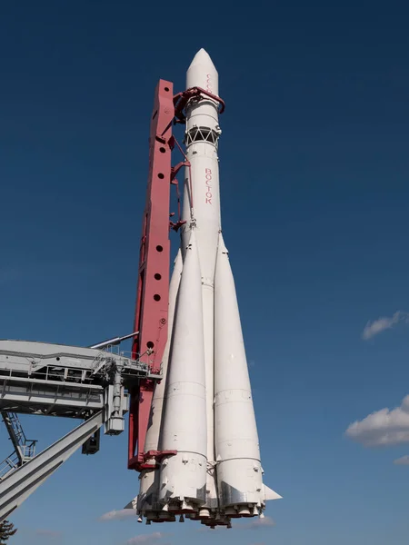 Moscow Russia April 2019 Booster Rocket Vostok Pavilion Space Vdnch — Stock Photo, Image