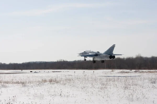 Military Jet Bomber Fencer Flying Ground — Stock Photo, Image