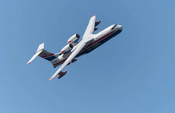 Moskau Russland Flugplatz Schukowski August 2019 Demonstrationsflug Eines Düsenamphibienflugzeugs Vom — Stockfoto