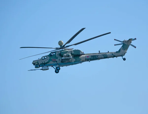 Zhukovsky Russia September 2019 Demonstration Attack Helicopter Russian Air Force — Stock Photo, Image
