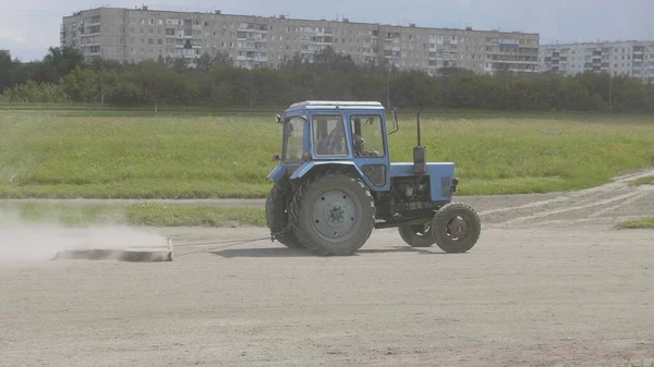 Колесные Тракторные Синие Дабл Трек Трек Шины Старых Автомобилей — стоковое фото