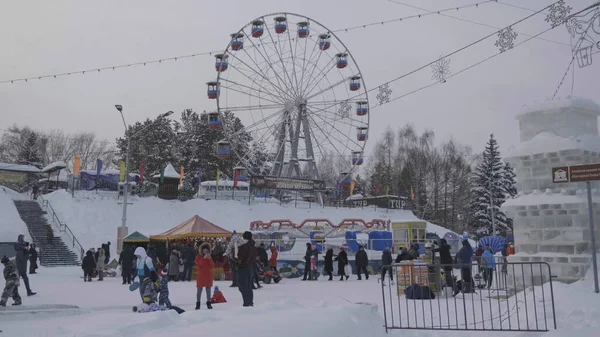 Barnaul January Central Area City New Year Fair January 2020 — Stock Photo, Image