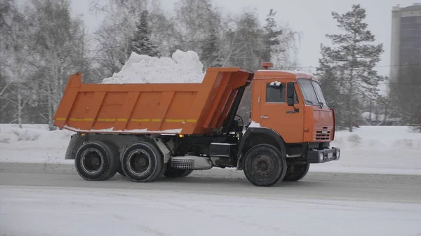 Barnaul Enero Retiro Camiones Nieve Enero 2020 Barnaul Rusia —  Fotos de Stock