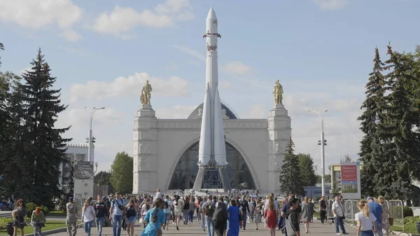 Moscow Russia April 2019 Booster Rocket Vostok Pavilion Space Vdnch — Stock Photo, Image