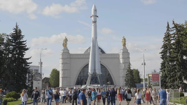 Moscow Russia April 2019 Booster Rocket Vostok Pavilion Space Vdnch — Stock Photo, Image